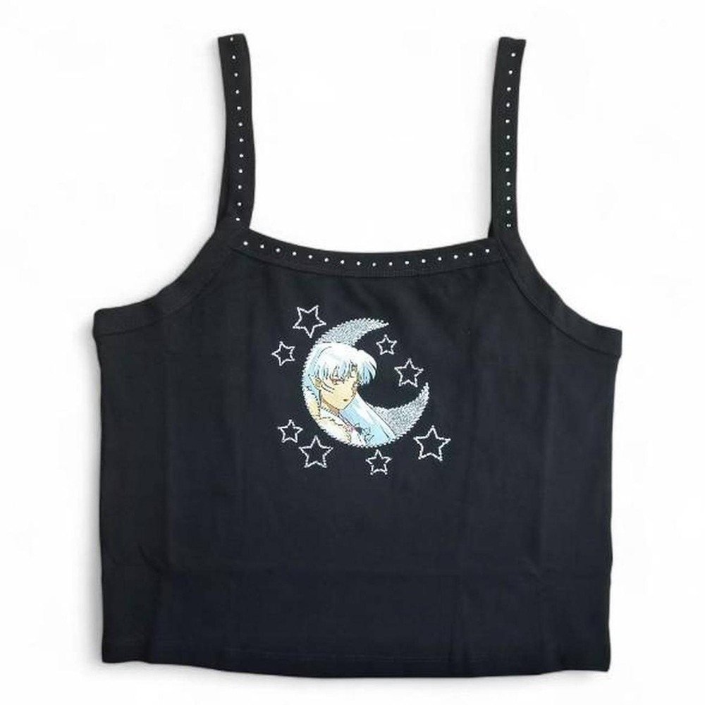 Dolls Kill Inuyasha Tank Top XXL Black Rhinestone Sesshomaru Graphic Cami
